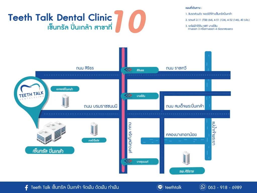 คลินิกทันตกรรม Teeth Talk Dental Clinic สาขา ฟิวเจอร์พาร์ค รังสิต ชั้น 2